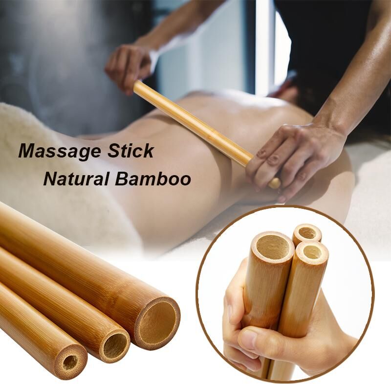 Yushena Palo de masaje de bambú Natural, palo de Fitness para terapia de madera, masaje Gua Sha, alivio del dolor muscular, Maderoterapia, masajeador anticelulítico