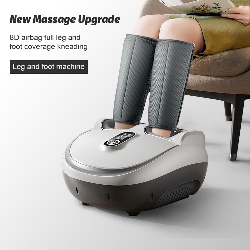 JINKAIRUI Máquina eléctrica para masaje de pies, rodillo de amasado, Airbag 8D para el cuidado de la salud, infrarrojo con calefacción, masajeador multifuncional para pies y pantorrillas
