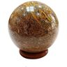 ROYAL HANDICRAFT Esfera de piedra curativa Reiki Esferas de cristal de jaspe Mariam natural con soporte Piedra preciosa pulida Bola de esfera de jaspe Mariam para decoración del hogar