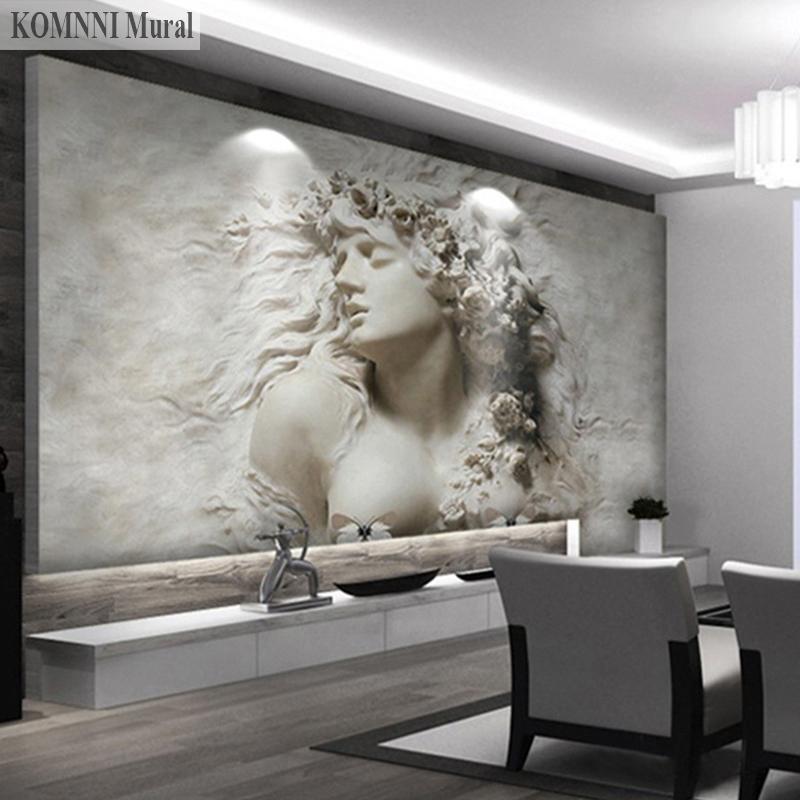 KOMNNI Mural 3D Estéreo en relieve Abstracto Belleza Cuerpo Arte Pintura de pared Sala de estar Sofá Dormitorio Decoración del hogar Papel tapiz fotográfico