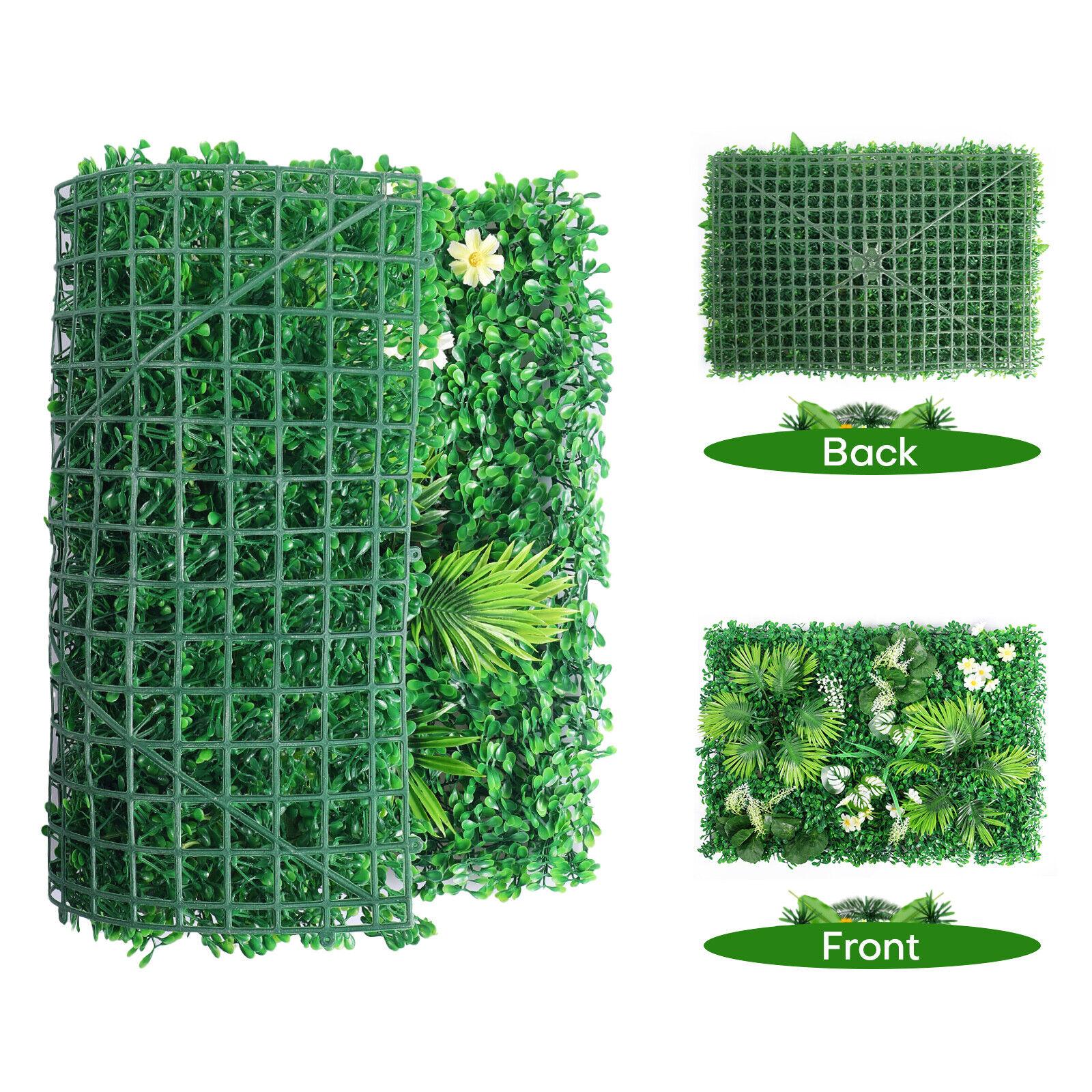 CLOUD Home & Kitchen Alfombra de pared de plantas artificiales, valla, Panel verde, decoración, follaje, seto, hierba, 60x40cm