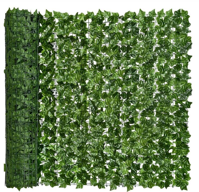 Likeit8888 Paneles de valla de hoja verde, seto de hiedra Artificial de 50x200cm, pantalla de valla de privacidad falsa para el hogar, jardín al aire libre, decoración de balcón, 1x3m