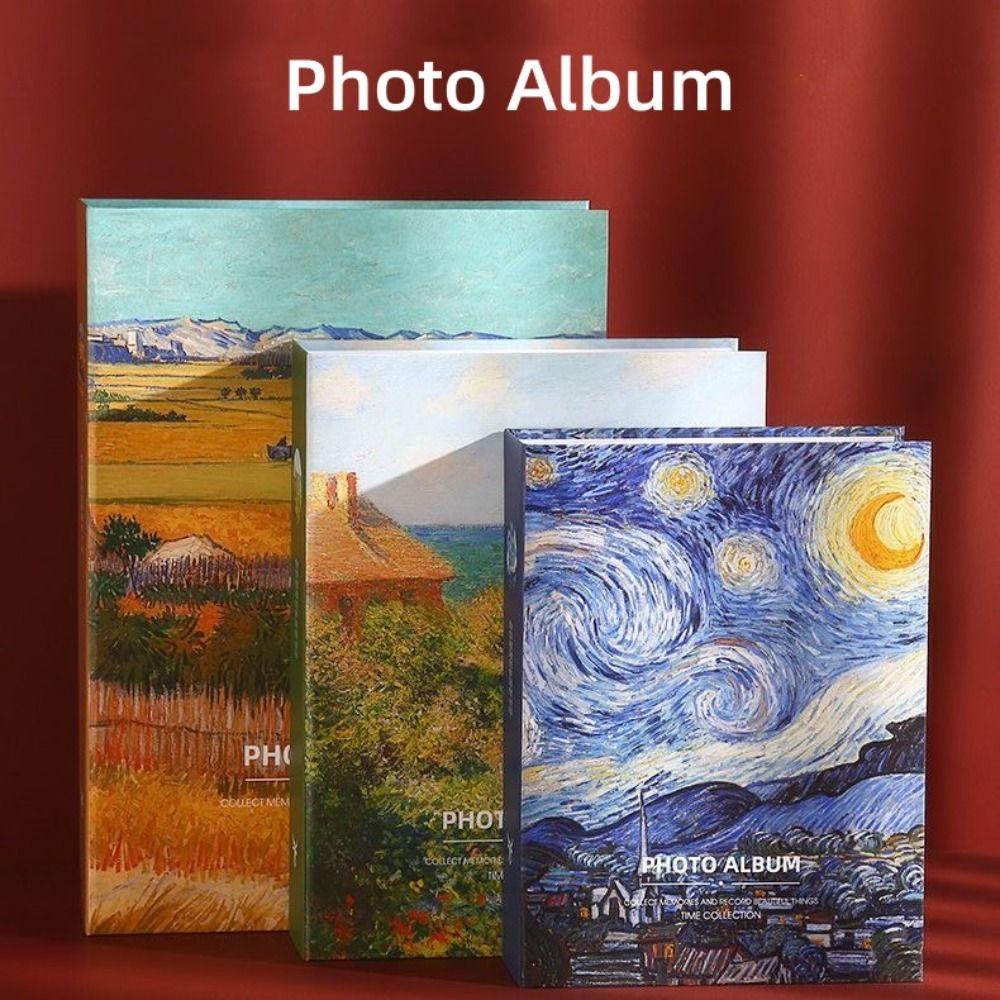 LXzerui Álbum de fotos con 100 bolsillos, libro conmemorativo de pintura al óleo, colección Polaroid de calidad, fotos de 5/6/7 pulgadas