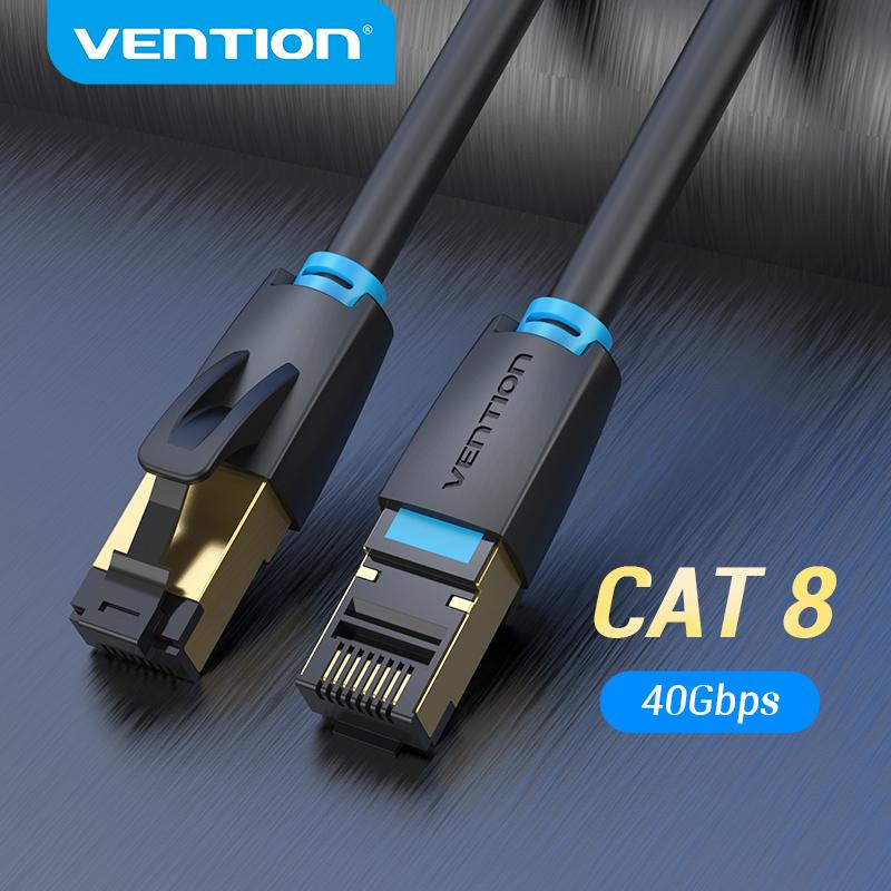 Vention-Cable Ethernet Cat8 SFTP de 40Gbps, Cable de red RJ45 de supervelocidad, conector chapado en oro para módem enrutador