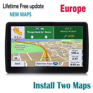 Navegación GPS de 7 pulgadas para camiones de automóviles Accesorios de vehículos pesados Herramientas HD Navigator 2023 actualización gratuita Europa mapa de América del Norte 8GB FM música