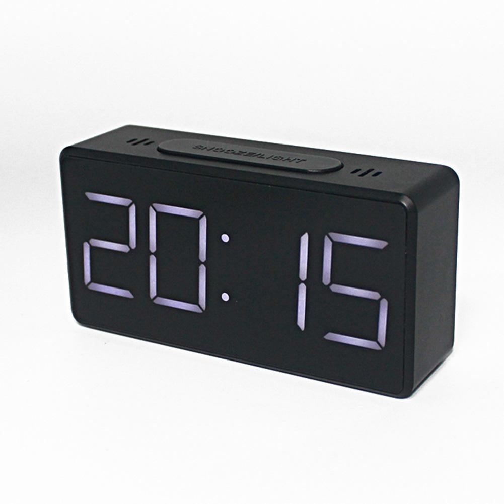 O Time Reloj despertador digital LED USB/batería espejo pantalla en tiempo real mesita de noche despertador