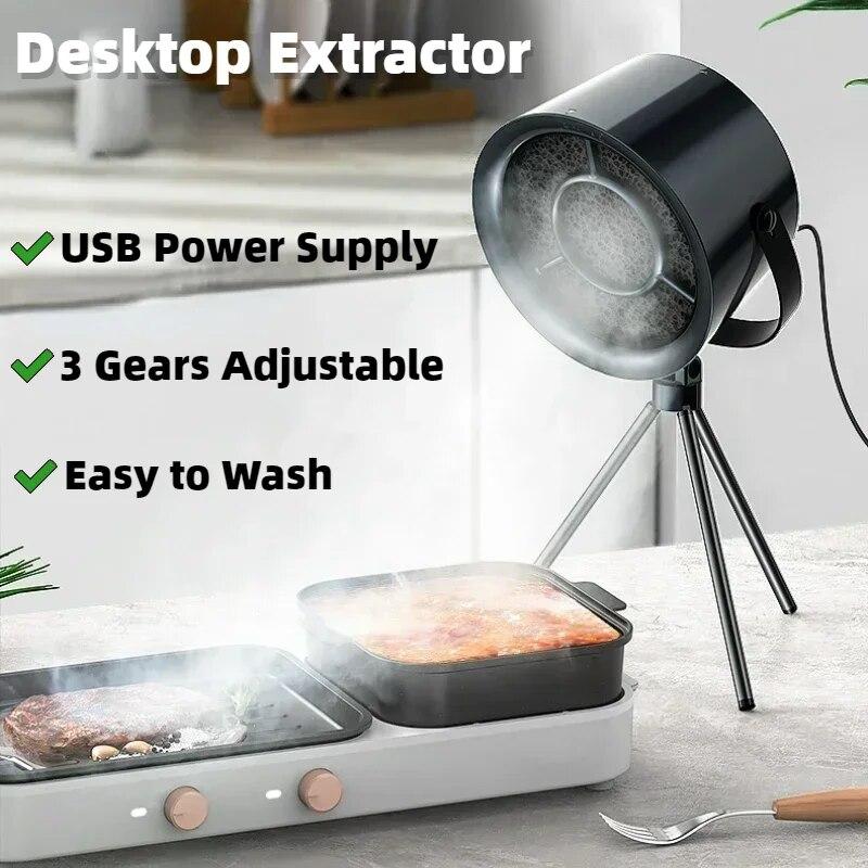 Echoco Campana Extractora de escritorio USB, extractor portátil, campana extractora de cocina pequeña, campana extractora de gran succión para barbacoa