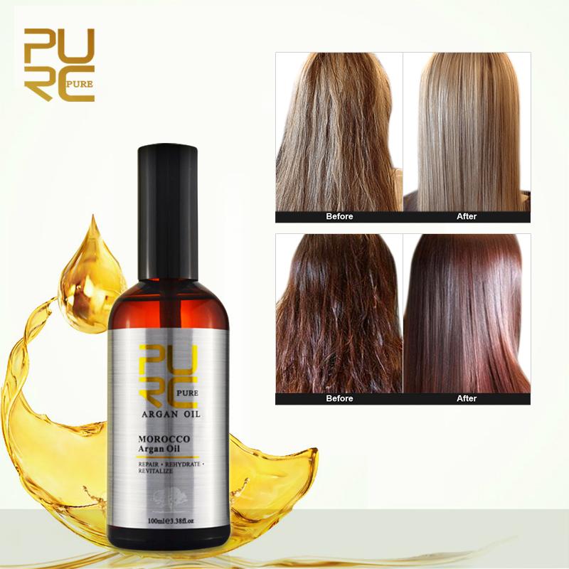 PURC aceite de argán marroquí tratamiento para el cuidado del cabello producto hidratante reparación cabello dañado 100ml