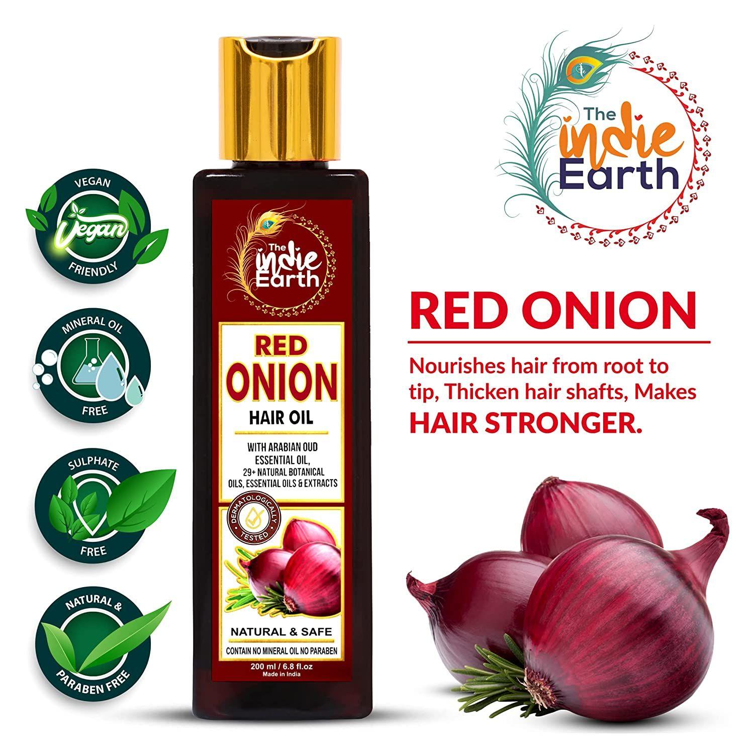 Unique Aceite capilar de cebolla roja 200 ml - aceite anticaída y crecimiento del cabello con semilla negra, hoja de curry, hibisco bhringraj y más de 29 aceites y extractos naturales