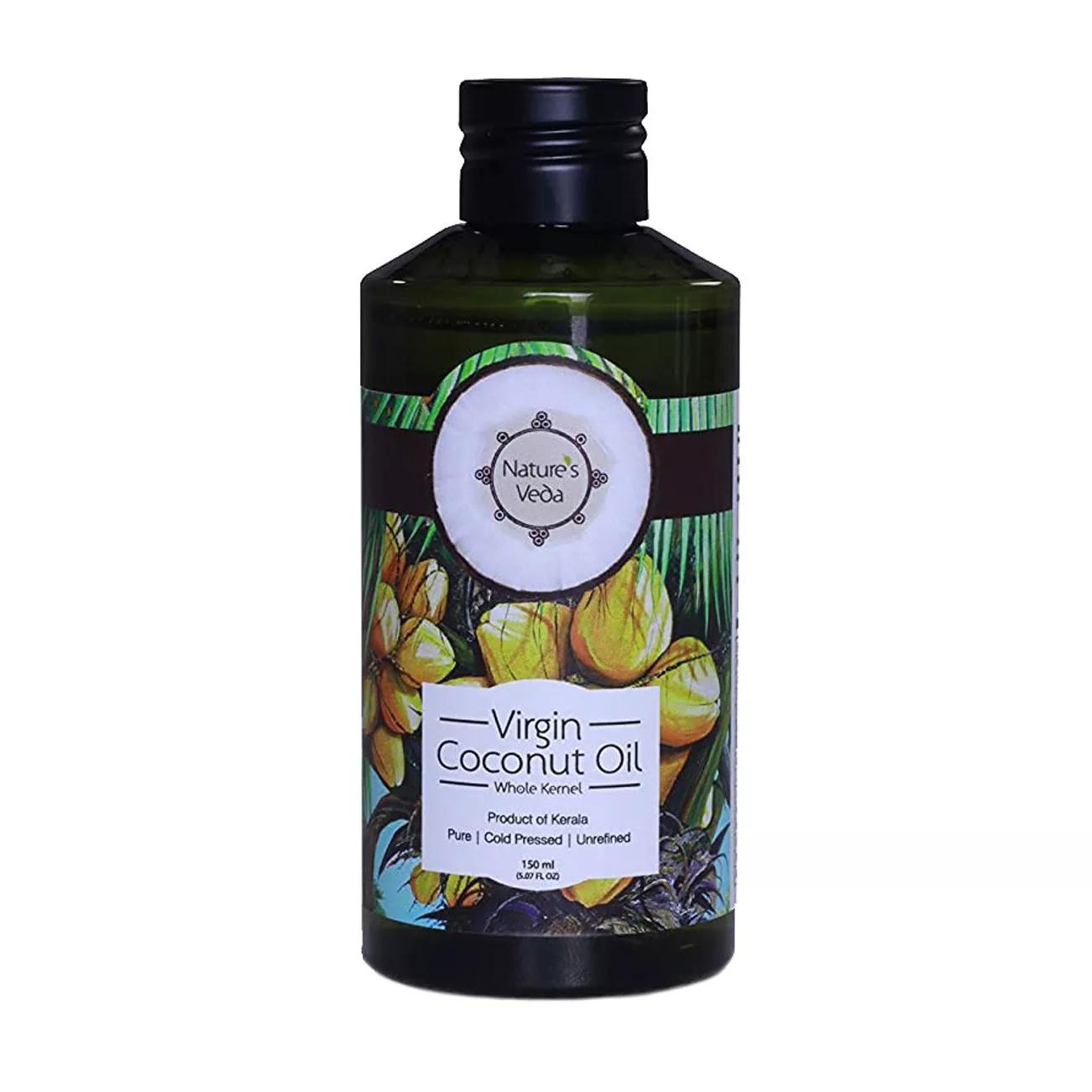 Aceite de coco prensado en frío: para el cuidado del cuerpo y el cabello (200 ml), Aceite de coco virgen prensado en frío Nature's Veda