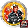 Johnny Hallyday [Q5575] - Reloj de pared de neón 'Johnny Hallyday' amarillo (estrella de rock) - 37x7 cm