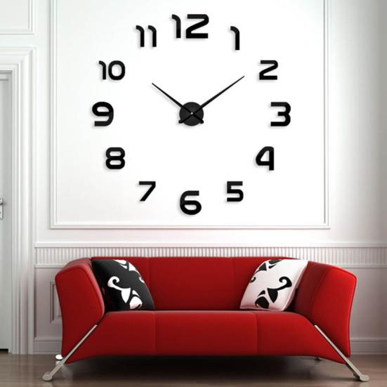 LBD Stickers Decor Moderno reloj de pared grande sin marco 3D, pegatina de espejo para el hogar y la sala de estar