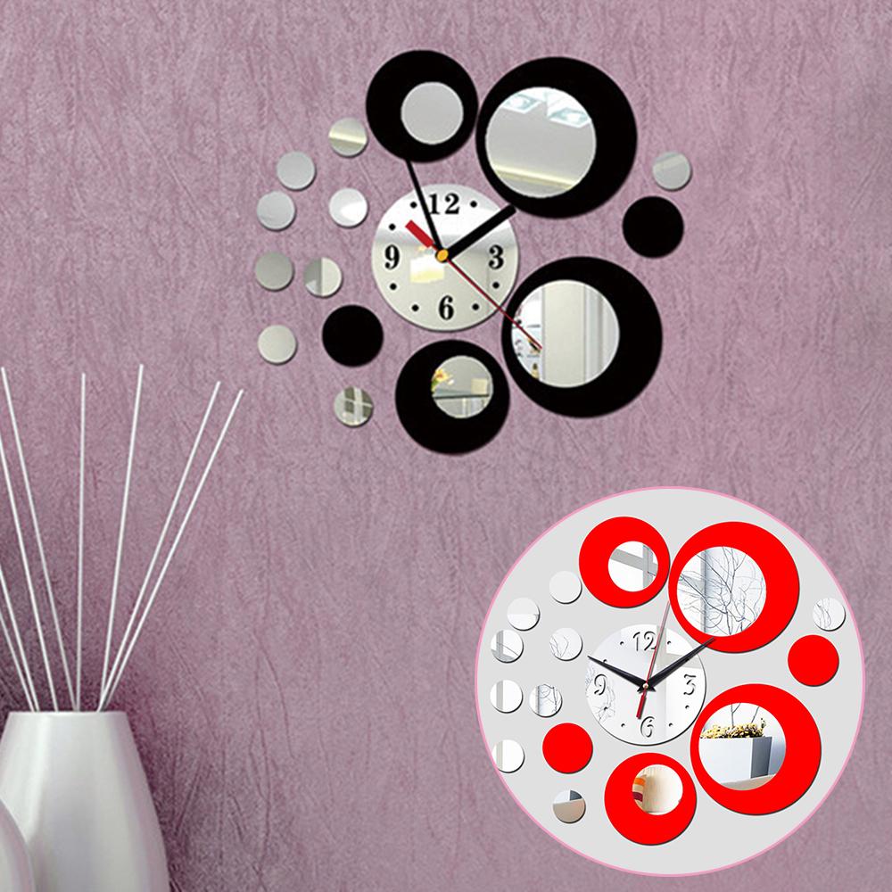O Time 3D Reloj de pared Espejo Acrílico Flor grande Decoración del hogar DIY Sala de estar