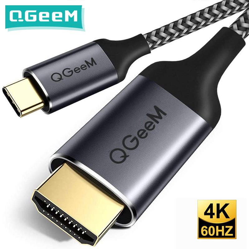 QGeeM USB C a HDMI Cable 4K Tipo C HDMI Thunderbolt3 Convertidor para MacBook Huawei Mate 30 USB-C Adaptador HDMI USB Tipo C a HDMI