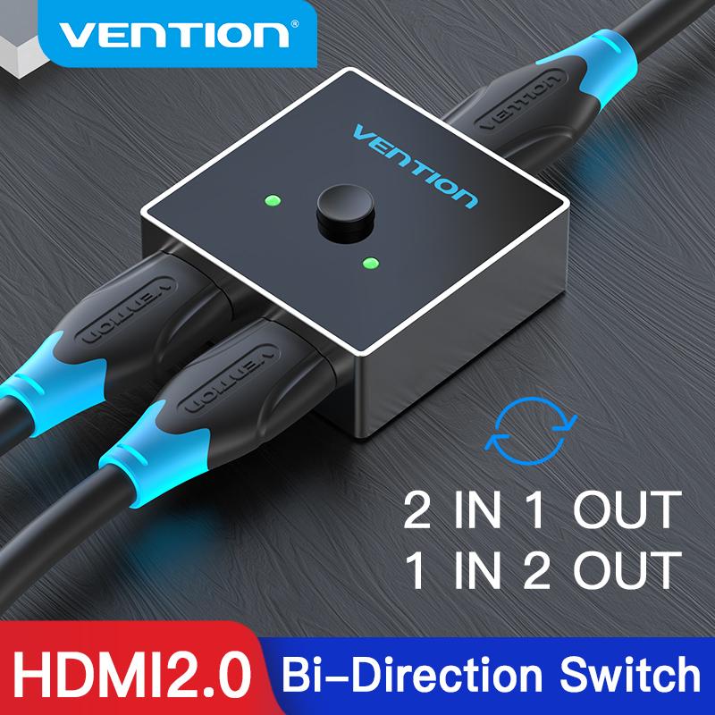 Vention HDMI Splitter Switch HDMI 2.0 4K Bi-Direction 1x2/2x1 Adaptador para PS3/4 TV Box DVD