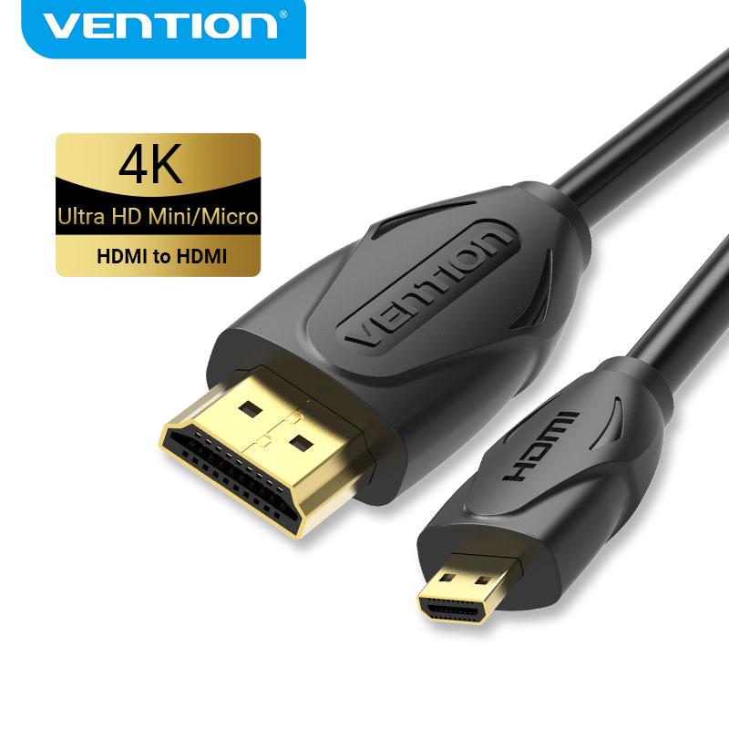 Vention Cable Micro HDMI a HDMI Cable macho a macho 1m 1,5 m 3m 5m 3D 1080P versión 1,4 para cámara de tableta Cable Micro Mini HDMI