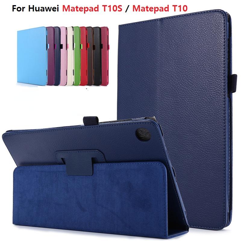 HTD Funda para Huawei Matepad T10S 10,1 "AGS3-L09 AGS3-W09 10 1 Caqa Fold Folio Stand Tablet Cover para Huawei Matepad T10 AGR-L09/AGR-W09 Funda de 9,7 pulgadas