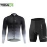 Sets de ciclismo WOSAWE Mens MTB Bike Long Sleeve Jersey Pantalones cortos acolchados Transpirables