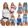 iEFiEL Traje de baño de sirena de manga larga para mujer, traje de baño con estampado de escamas de pescado, protección UV, ropa de playa, trajes de baño para nadar, surfear, bucear