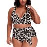 Fashion Bikinis Traje de baño de mujer gorda de moda de talla grande dividido de color sólido Biinki