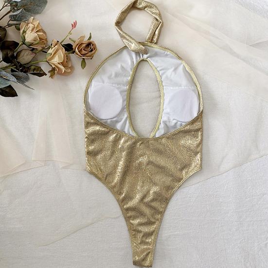 Feeet Moi Atractivo bikini elástico de dos piezas no encogible sexy bronceado verano traje de baño femenino para fiesta en la piscina