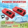 LVYUAN Convertidor de voltaje Solar DC 12V/24V a AC 220V 800W/2000W Enchufe europeo accesorios para automóviles inversor de corriente