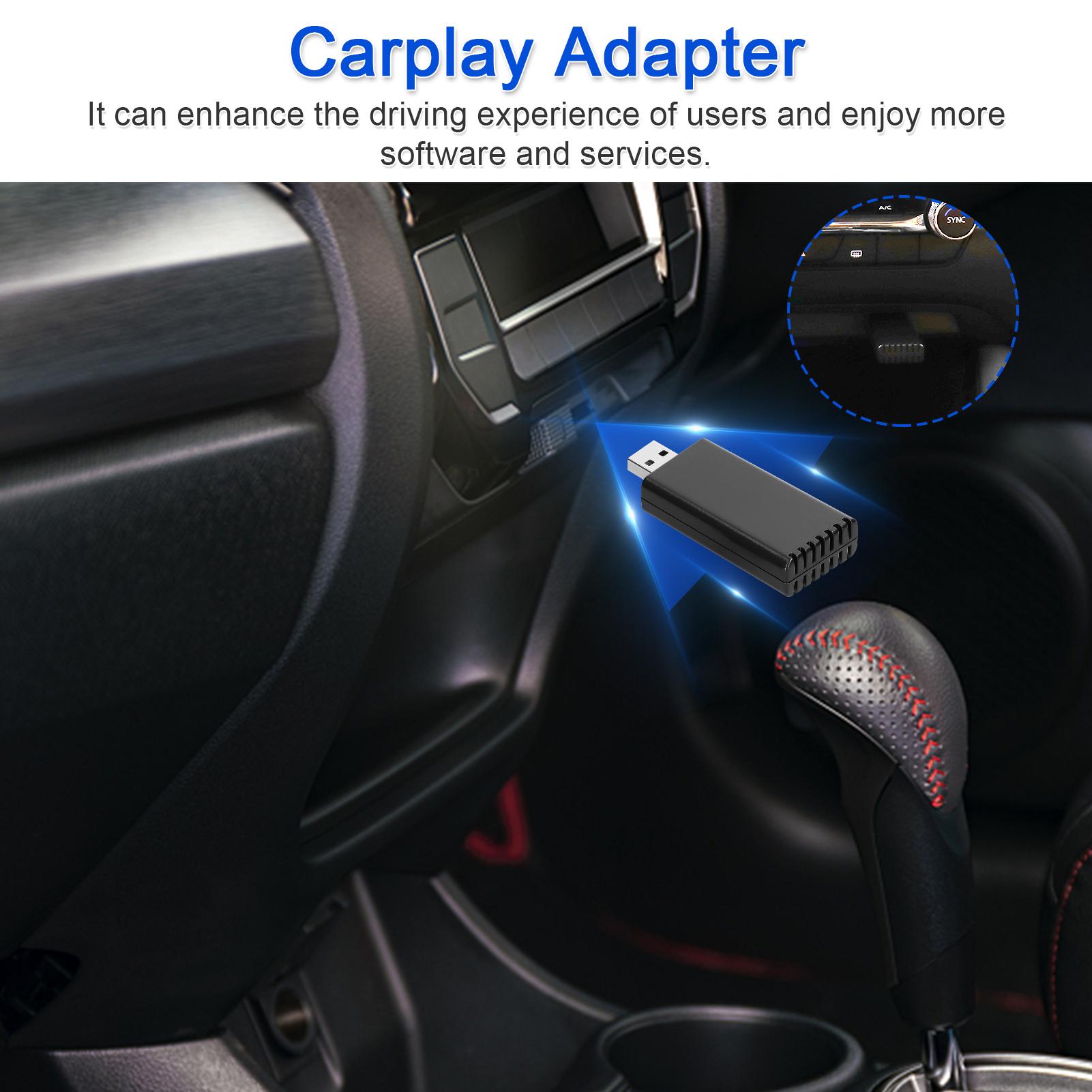 TOMTOP JMS Adaptador inalámbrico Carplay Dongle para coche con cable a caja inalámbrica Carplay USB-A/USB-C Plug & Play