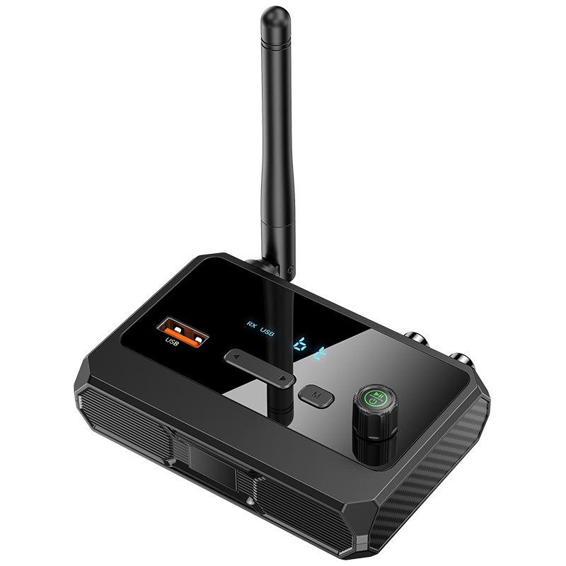 Smart Jerry Receptor C36 compatible con Bluetooth 5,3, adaptador Coaxial de fibra óptica con pantalla Digital para auriculares de Pc y Tv