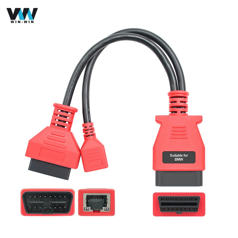 WIN-WIN OBD Diagnostic Tool Cable OBD para BMW Serie F Cable Ethernet programación trabajo con Autel MS908 PRO OBDII 16 PIN RJ45 Cable de diagnóstico de coche