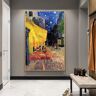 DIMENGQI Van Gogh Café Terraza por la noche Análisis Pintura en lienzo Obra de arte de fama mundial Reproducción de carteles de pared e impresiones Fondo de decoración del hogar