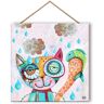 Allen Designs [Q8308] - Cadre panneau bois 'Allen Designs' multicolore (Chat) - 19. 5x19. 5 cm