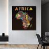 Colorido africano tradicional patrones arte lienzo pintura mapa de África cartel e imágenes impresas para la decoración del hogar de la sala de estar