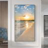 Impresión de pantalla junto al mar, amanecer, atardecer, muelle, pintura de paisaje de carretera, arte de pared nórdico, póster con imagen para decoración del hogar y sala de estar