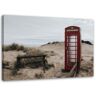 Feeby Canvas print, Telephone booth on the beach