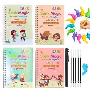 Sank Magic Practice Copybook Libros infantiles gratuitos Escritura a mano Pasta de escritura reutilizable para caligrafía Libro Montessori
