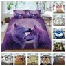 Alida Juego de cama con temática animal, edredón y funda de almohada con estampado 3D de lujo, ropa de cama de tamaño completo, 2/3 piezas, AU/DE/US/UK