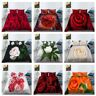 Alida Juego de cama con tema de rosas en 3D, funda nórdica y funda de almohada de amor romántico moderno, adecuado para la decoración del hogar de habitaciones de amantes y parejas