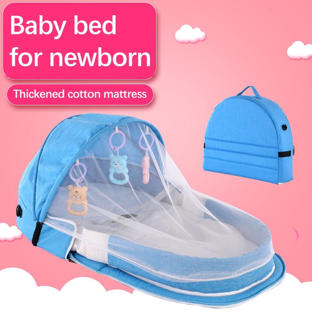 MP3 Player (SU)Viaje bebé cama protector solar mosquitera con cuna portátil bebé plegable