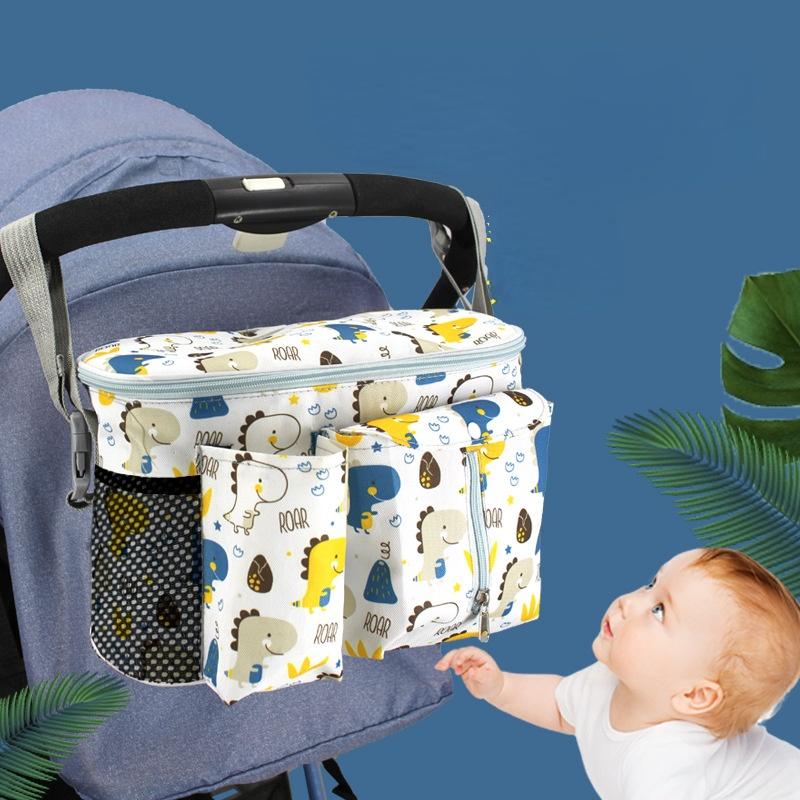 Crown Bolso de almacenamiento de cochecito de bebé de moda bolso de mamá de un solo hombro multifuncional bolso de salida del carro