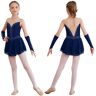 Yunduantong Traje de actuación de danza lírica para niñas adolescentes, 2 uds., Ballet, gimnasia rítmica atlética, patinaje artístico, traje de baile de Jazz