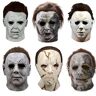 ABXMAS Máscaras de Terror de Halloween de Michael Myers con brillo LED, tocado de cabeza completa de látex de terror, cubierta de cara aterradora, suministros para fiesta de disfraces