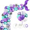 Special Event Conjunto de cadena de globos de sirena, decoración de fiesta de cumpleaños con tema del océano, globos de arreglo de boda