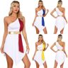 iEFiEL Disfraz de toga romana antigua para mujer, conjunto de trajes griegos, disfraz de juego de rol para Halloween