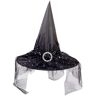 TOMTOP JMS Sombrero de bruja de Halloween aterrador espeluznante sombrero puntiagudo de ala ancha regalo de Halloween para hombres mujeres niños disfraz de Halloween Cosplay fiesta festivales decoración