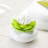 Eurowebbiz Gama de bastoncillos de algodón de loto tarro de flor de loto verde