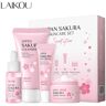 LAIKOU Sakura 4 unids/set suero rejuvenecedor de la piel aclara las imperfecciones crema hidratante que se desvanece la crema para ojos ojeras