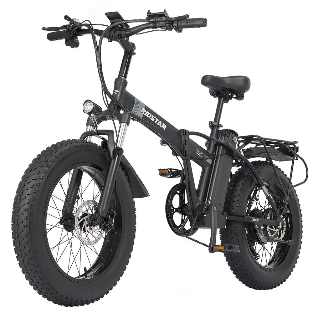 EU e-bike boutique Bicicleta eléctrica plegable Ridstar G20 1000W 48v 14AH Fat Tire Ebike Mountain 20 pulgadas bicicletas eléctricas playa ciclismo con asiento trasero