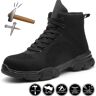 Jay Fashion Zapatos de seguridad a prueba de pinchazos para hombre con puntera de acero, zapatos de trabajo, botas de seguridad para hombre y mujer, botas de seguridad para el trabajo de invierno ligeras