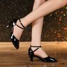 HROYL Dance Shoes Zapatos de baile latino para mujer, suela de goma, tacón de 5,5 cm, zapatos para bailar Salsa