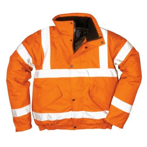 Portwest - Chaqueta bomber de seguridad para hombre con ropa de trabajo de alta visibilidad GO/RT